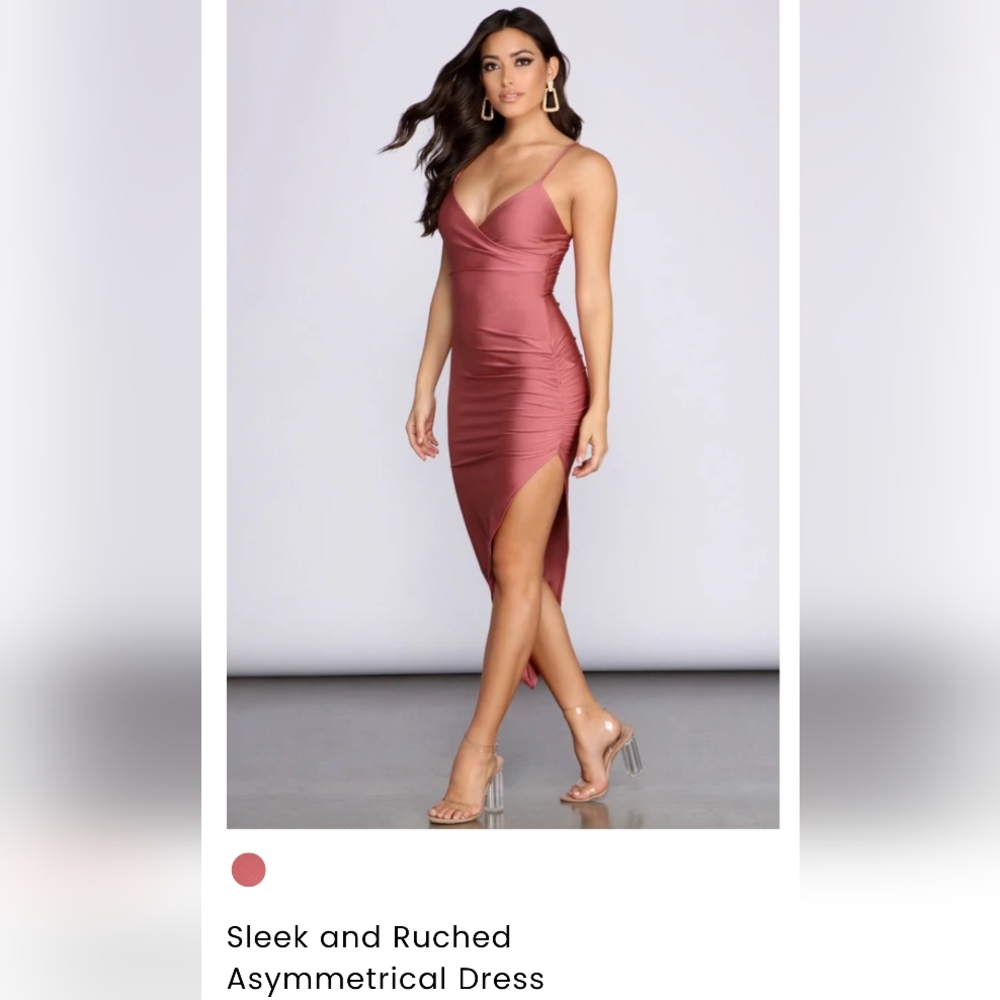 Sleek Ruched Asymmetrical Dress